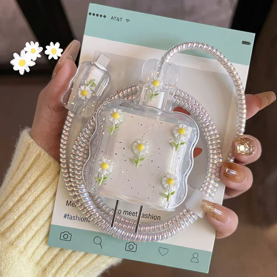 TAOYUNXI Transparente Daisy Ladegerät-Schutzhülle und Datenkabel-Organizer für iPhone 16 17 Pro Max 18W/20W - Bild 4