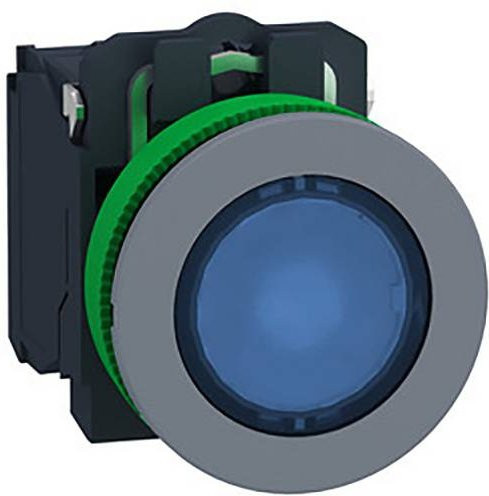 Schneider Electric XB5FW36B5C0 Leuchtdrucktaster, Kunststoff, blau, 24V, 1S+1Ö, bündig montiert - Bild 1