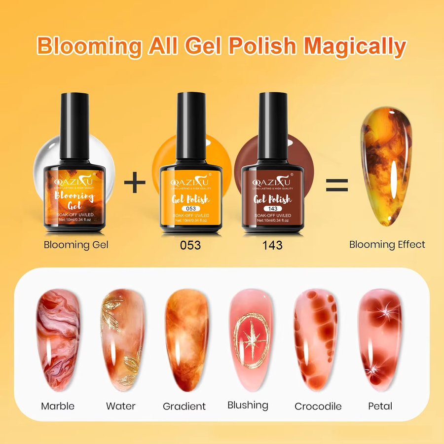 QAZIXU Blooming Gel Nagellack, Klar, Glänzend - Bild 2