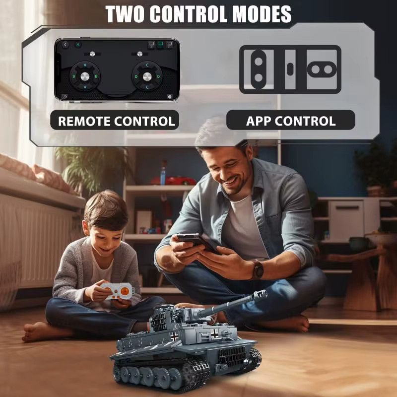 Mould King Tiger-Panzermodell, motorisiertes Baustein-Set, APP und RC - Bild 5