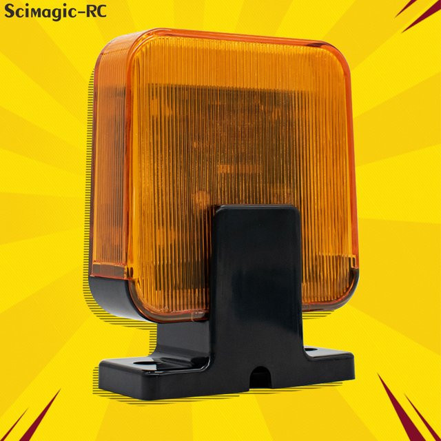 Scimagic-RC Warnleuchte für Schiebe- und Drehtoröffner in Orange, AC DC 12–265 V Alarm-Blinklampe und Kontrollleuchte für Garagentore und automatische Türen - Bild 1