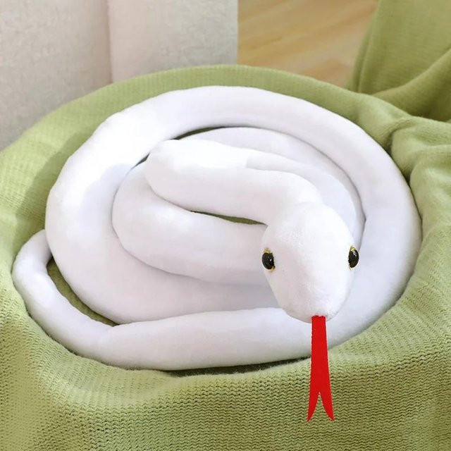 Bai Fen Bai dolls and toys Python Plüschtier Puppe, Weiß Grün Schwarz, ab 14 Jahren - Bild 1