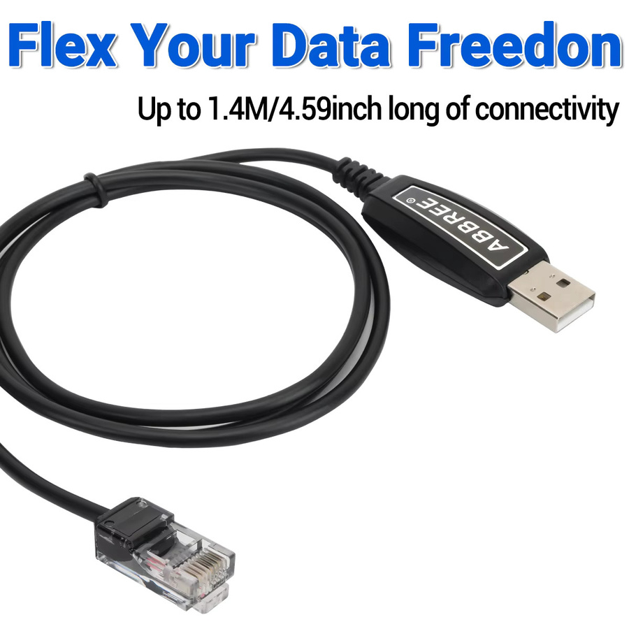 ABBREE USB-Programmierkabel in Schwarz für Wouxun KG-UV980 KG-UV950 KG-UV920 KG M70 Mobilfunkgeräte und Autoradios - Bild 3
