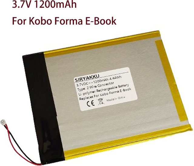 SIRYAKKU Akku für Kobo Forma E-Ink E-Book-Reader, 3,7 V, 1200 mAh, Farbe: Silber - Bild 1
