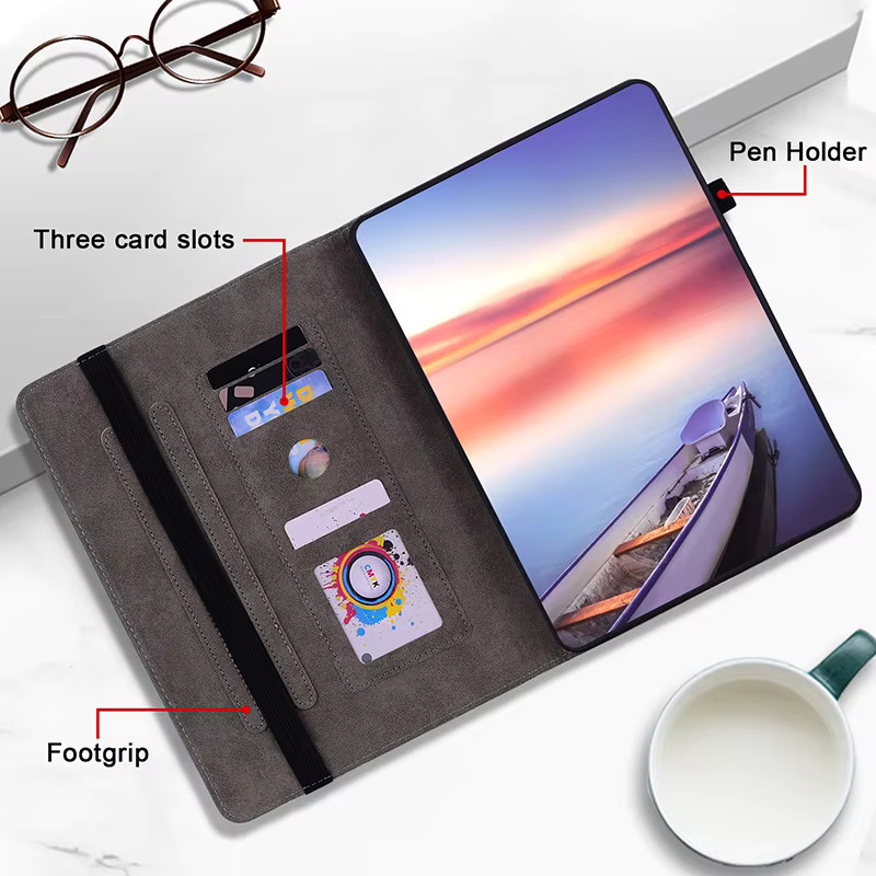Lederhülle für Lenovo Idea Tab 11 Zoll K10C und Idea Tab Pro 12.7 Y700 4. 5. Generation 2025 Tablet-Cover in Blau - Bild 5