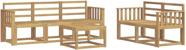 vidaXL Outdoor-Sofagarnitur 6-teilig aus Akazienholz in Weiß, B/T/H: 59 x 59 x 37 cm - Bild 1