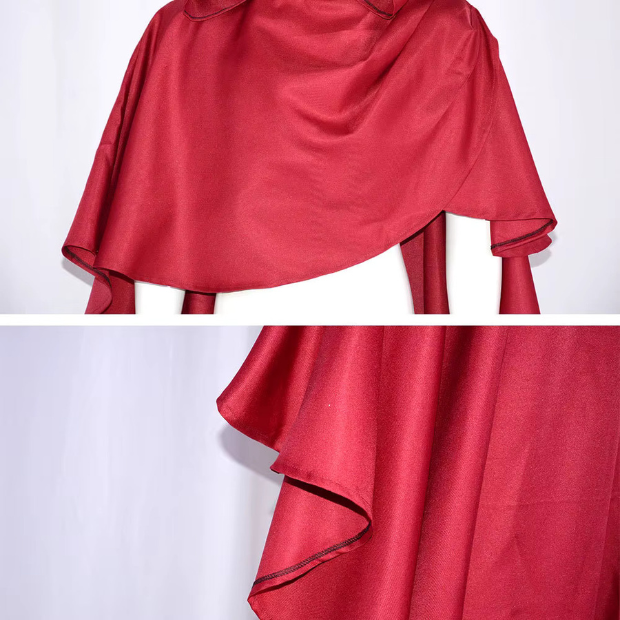 Mittelalterlicher Ritterumhang, Mönchsmantel, Rot, Plüsch / Textil - Bild 3