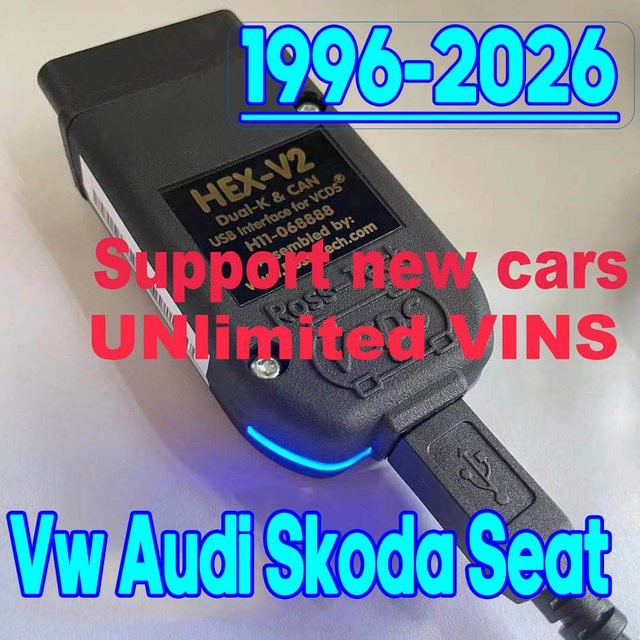 VAG HEX V2 VCDS Scan Diagnose-Schnittstelle für VW, Audi, Skoda und Seat, Mehrsprachig - Bild 1