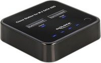 Delock USB-C Festplatten-Dockingstation mit Clone-Funktion für M.2 SATA SSDs, Schwarz - Bild 1