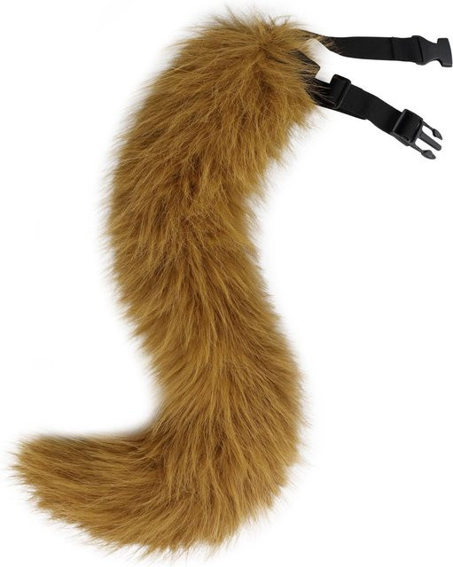 YIRAN Wolfsschwanz Katze Fuchs Kostüm Schwanz, Braun, Plüsch / Textil - Bild 1