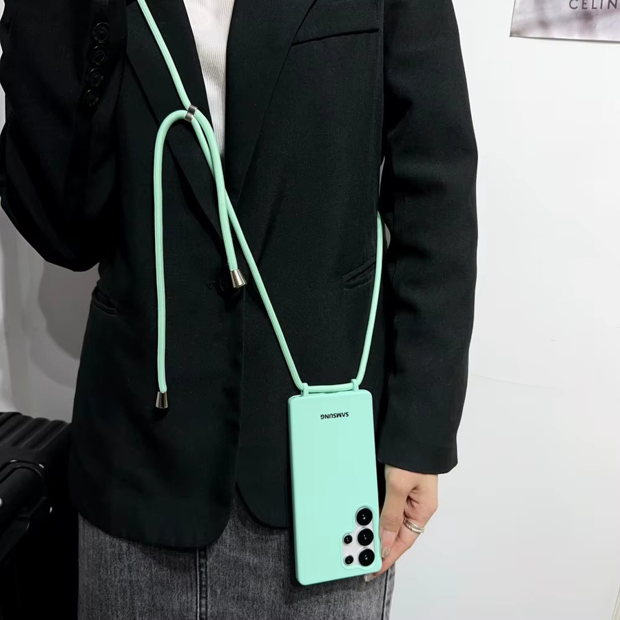 Samsung Umhängetasche mit Lanyard und Rüstung-Schutzhülle für S25 S24 S23 S22 S21 Ultra Plus FE A56 A36 A26 in Blau - Bild 1