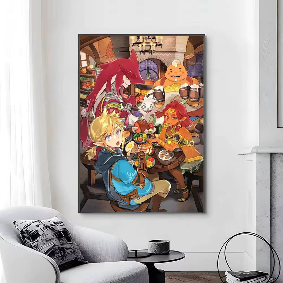 Selbstklebender Anime Poster Druck Zelda Link Motiv auf Papier, Mehrfarbig, Rechteckig - Bild 6