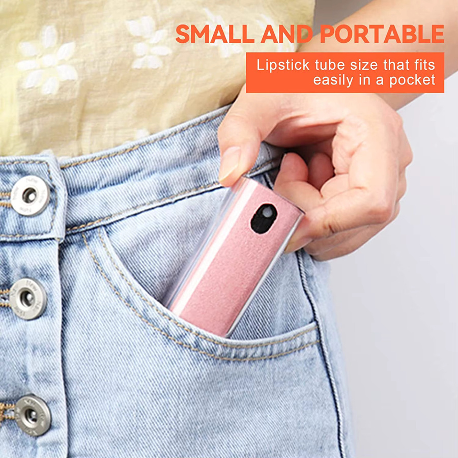 KAFNHCKA 2-in-1 Mini-Bildschirmreiniger mit Sprühflasche und Mikrofasertuch-Set in Blau für Computer und Handy - Bild 4