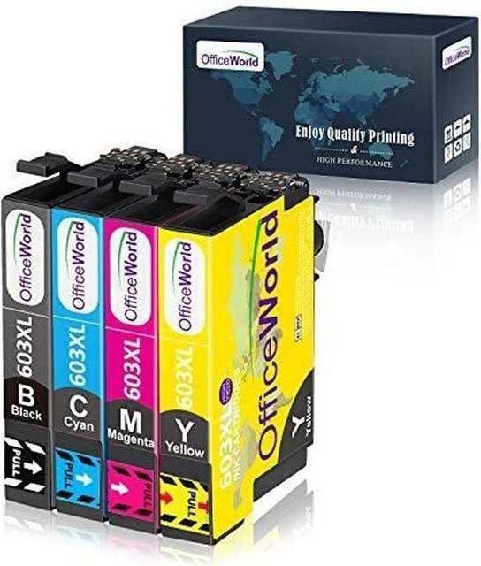 STEL ORA Tintenpatronen Set 603 XL kompatibel mit Epson, 4er-Pack (Schwarz, Cyan, Magenta, Gelb) - Bild 1
