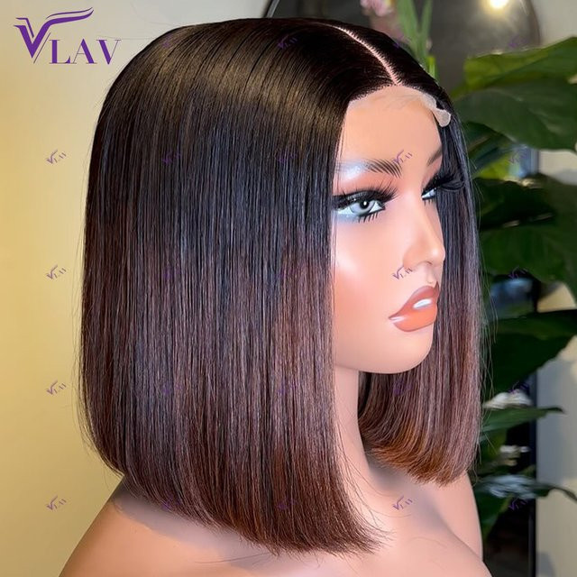 VLAV Bob Perücke, 1b/4, HD transparente Spitze, Unisex - Bild 1