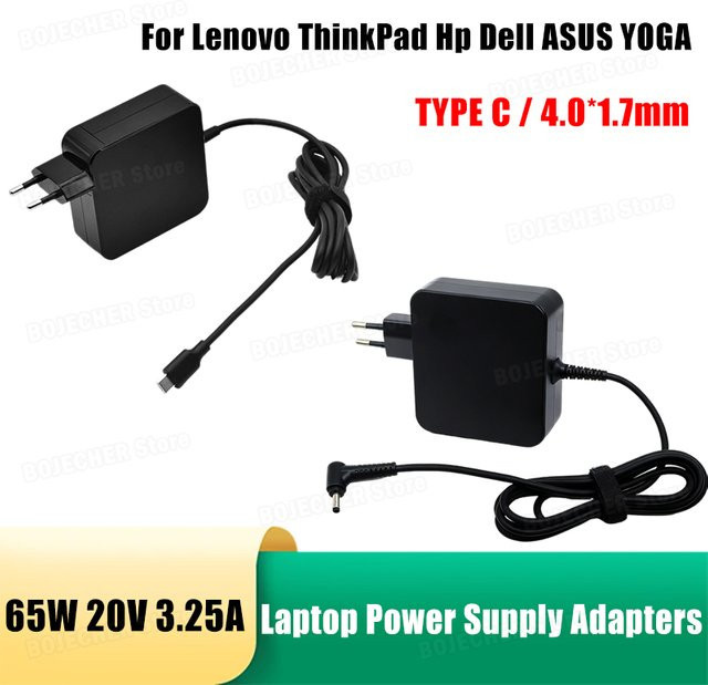 WAPUNO Laptop-Netzteiladapter Typ-C, 65W 20V 3,25A, Schwarz - Bild 1
