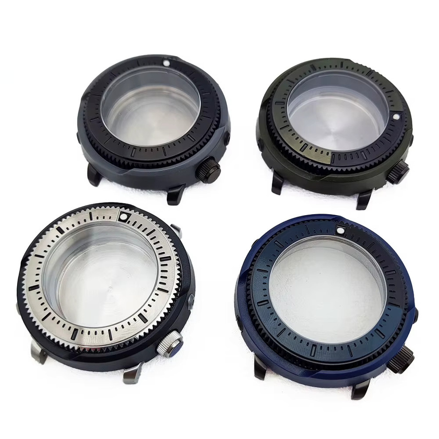 OUMASHI Uhrengehäuse Herren, 45 mm, Schwarz, Saphirglas, Uhren Zubehör - Bild 2