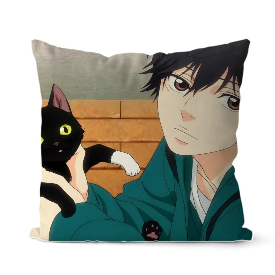 Ao H-haru Ride Kissenbezug aus weichem Plüsch mit Reißverschluss, quadratisch, Weiß und Blau, Breite: 30 cm, Höhe: 30 cm - Bild 5