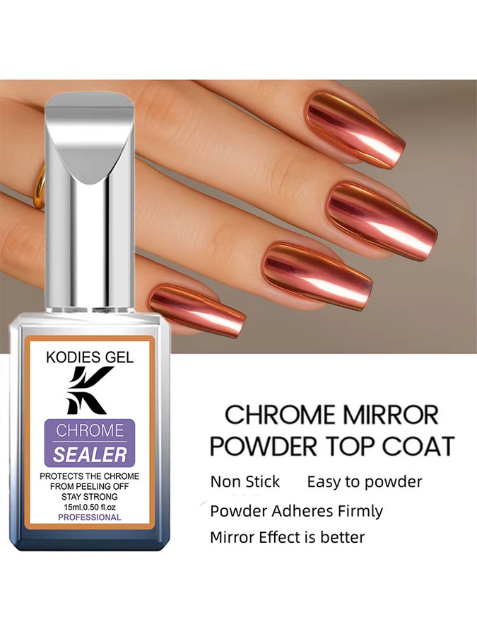 KODIES Gel Chrom Top Coat, Glänzend, Semi-Permanent UV/LED - Bild 3