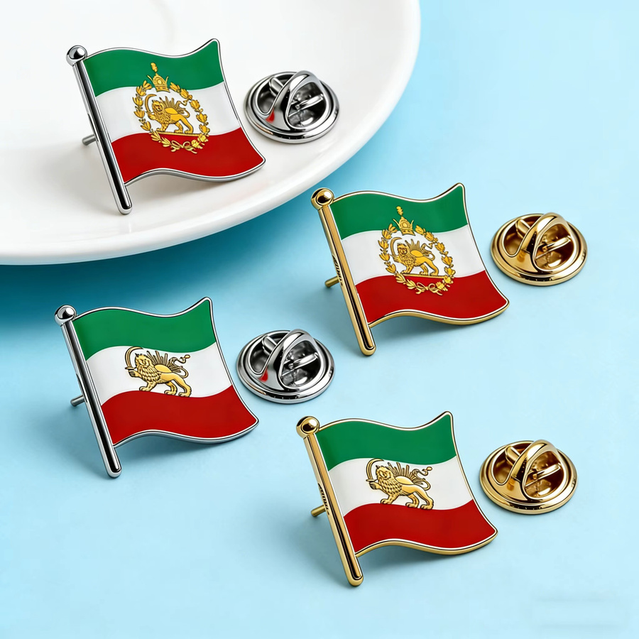 Unift Brosche Iranische Löwenflagge, Edelstahl, Unisex - Bild 4