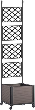 Mobiler Pflanzkasten mit Rankhilfe von HARDIN in Braun, B/T/H: 40 x 40 x 141 cm