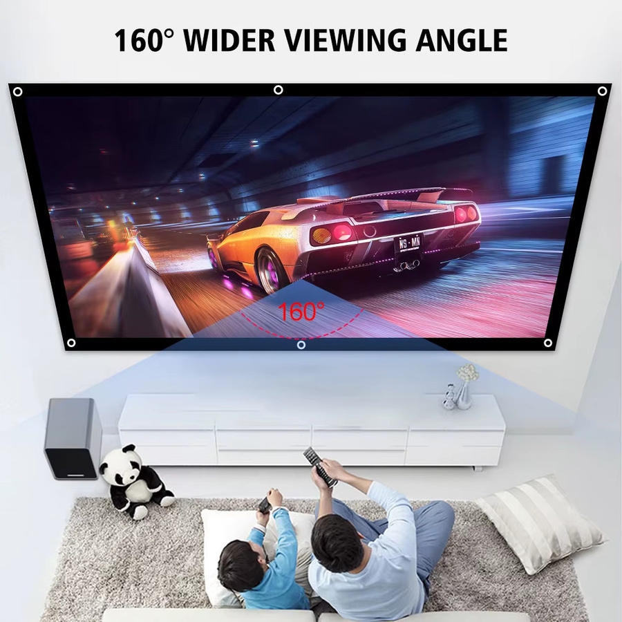 ThundeaL Projektionsleinwand 16:9 mit 3D-Folie in Weiß für Wandmontage oder tragbare Nutzung - Bild 5