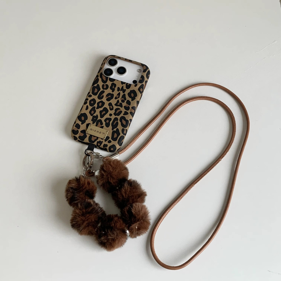 Apple iPhone Handyhülle Spicy Girl Leopardenmuster in Braun mit Handyband für iPhone 17 Pro Max, iPhone 16 Pro, iPhone 15, iPhone 14 und iPhone 13 - Bild 4