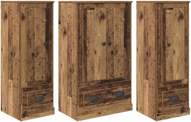 vidaXL Highboard 3-teilig aus Holzwerkstoff in Braun mit Schubladen und Türen, B/T/H: 103,5 x 35,5 x 60,0 cm - Bild 1