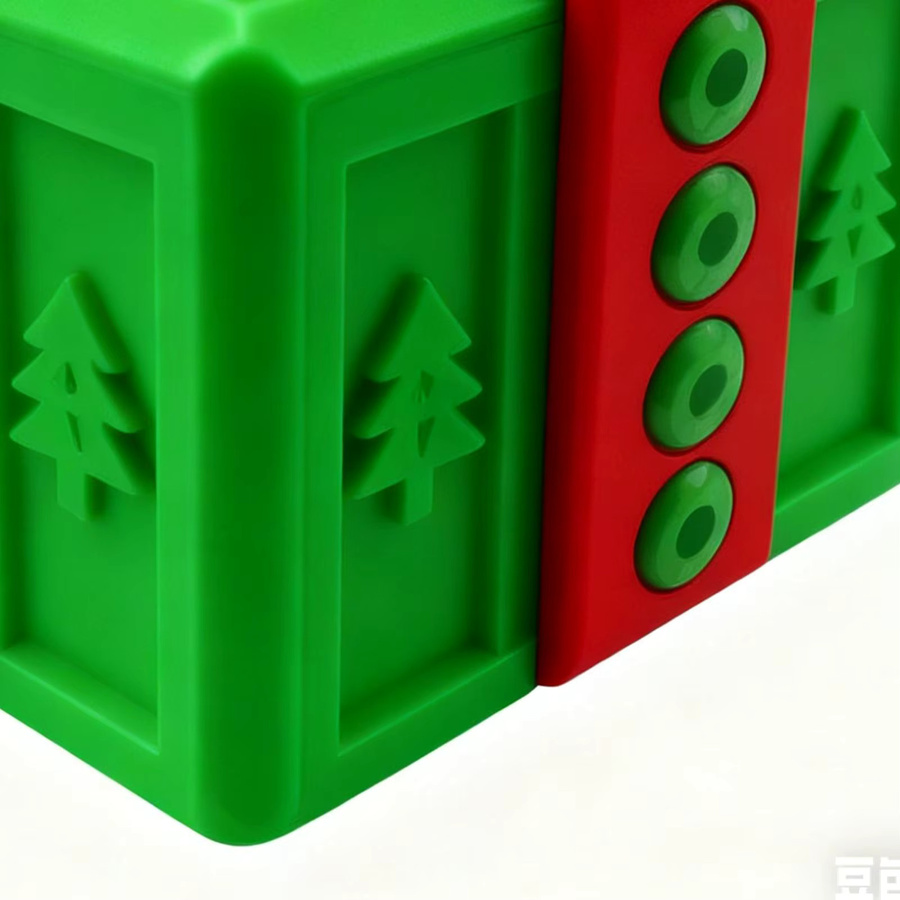 Streich-Schrei-Box für Weihnachten als lustiges Partyzubehör in Rot und Grün aus Kunststoff - Bild 4