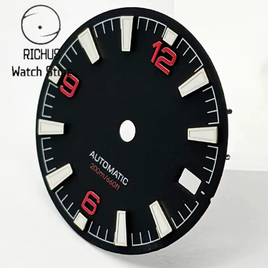 RICHUS Uhrenzifferblatt, Grün, Leuchtend, 28,5 mm, NH35 Automatik - Bild 3