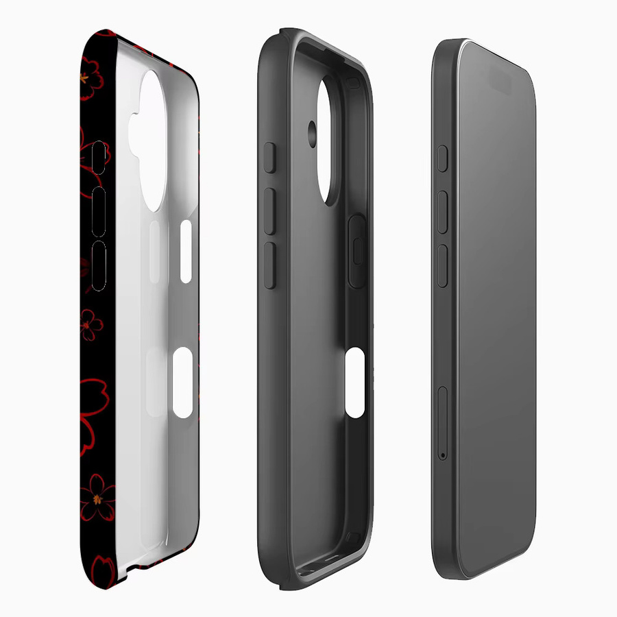 Crimson Petal Magnetische Handyhülle für iPhone 17 16 15 14 13 Pro Max Plus in Schwarz – Robuste Einzel- und Doppelschicht-Schutzhülle - Bild 2