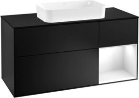 V&B Waschtischunterschrank Finion in Weiss und Schwarz, Breite: 120 cm, Tiefe: 50,1 cm, Höhe: 50,1 cm - Bild 1