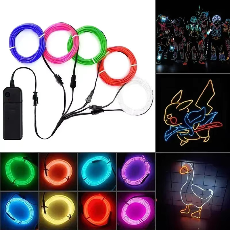 Flexibler Neon-LED-Streifen in Blau, wasserdichter Neon Flex LED-Lichtschlauch für DIY-Dekoration und Party-Atmosphäre, USB-Anschluss - Bild 2