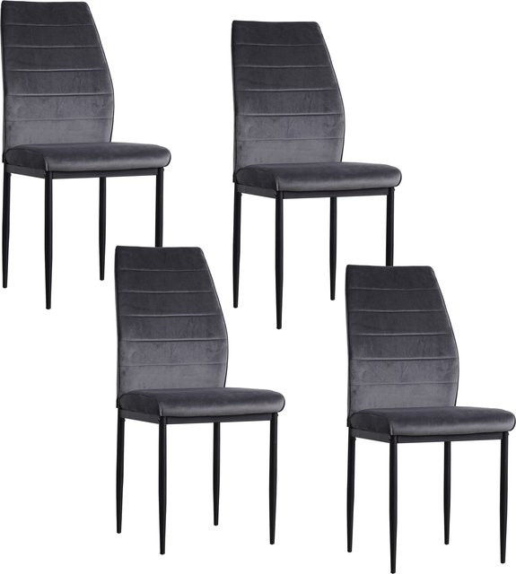 HTI-Living Stuhl Madison Velvet Grau mit Metallgestell für dein Esszimmer - Bild 1