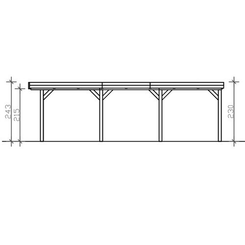 Skan Holz Carport Grunewald aus Fichten-Leimholz mit Aluminiumdach in Weiß, B: 321 cm, T: 796 cm, H: 243 cm - Bild 3