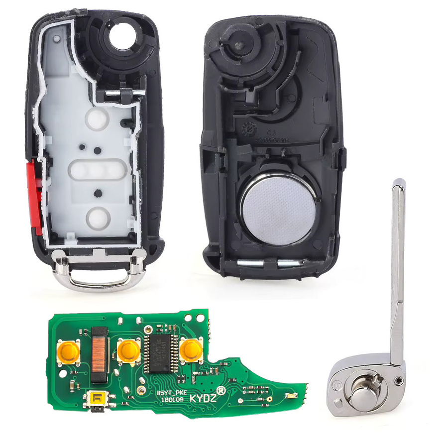Keyecu Keyless-Go-Funkschlüssel mit 3+1 Tasten, 315 MHz, Schwarz, für Volkswagen Modelle mit Prox, NBG010206T - Bild 2