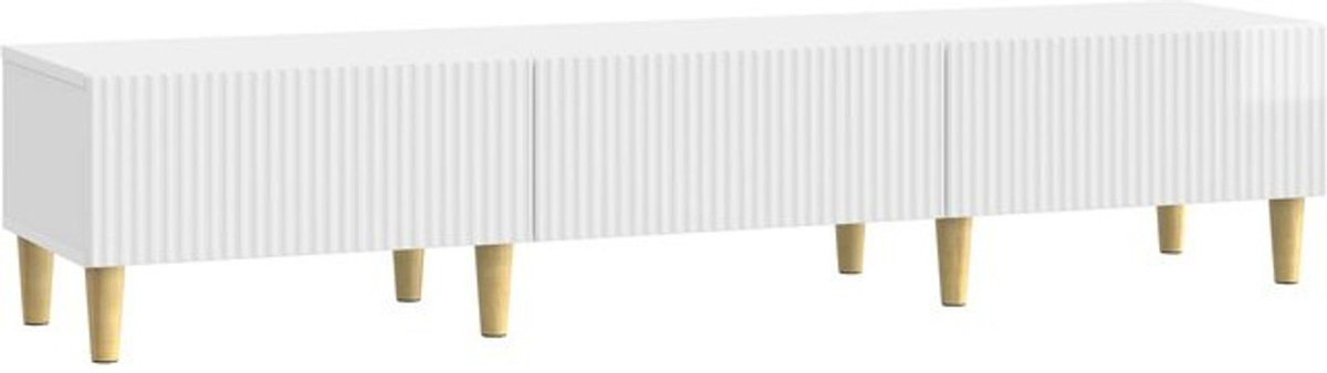 Modernes TV-Schränkchen von vidaXL in Weiß aus Holzwerkstoff, B/T/H: 147 x 34,5 x 30 cm - Bild 1