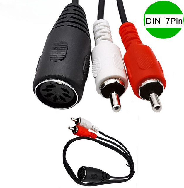 7-poliger DIN zu 2 RCA Lotus Adapter für Audio-Geräte, Multicolor - Bild 1