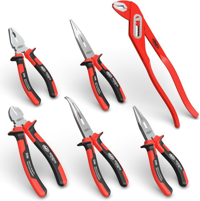 FAMEX 3957-6 Zangensatz 6-teilig aus Chrome-Vanadium in Rot - Bild 1
