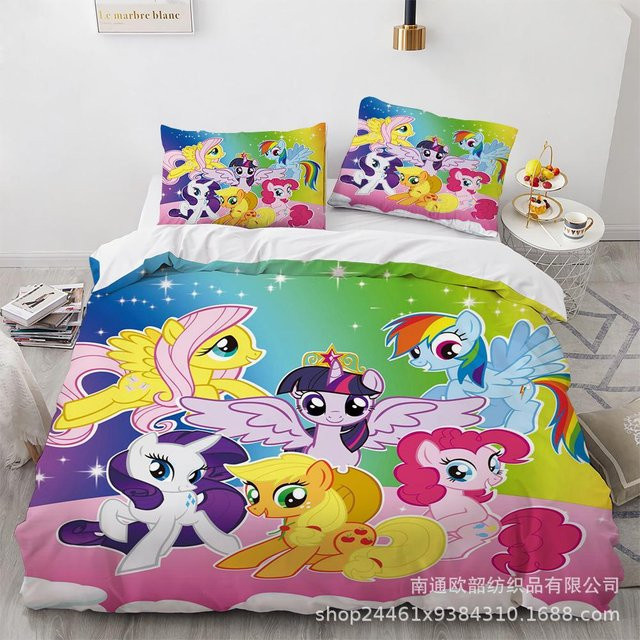 My Little Pony Bettwäsche-Set mit Bettbezug und Kissenbezug, mehrfarbig, B/H: 135 x 200 cm - Bild 1