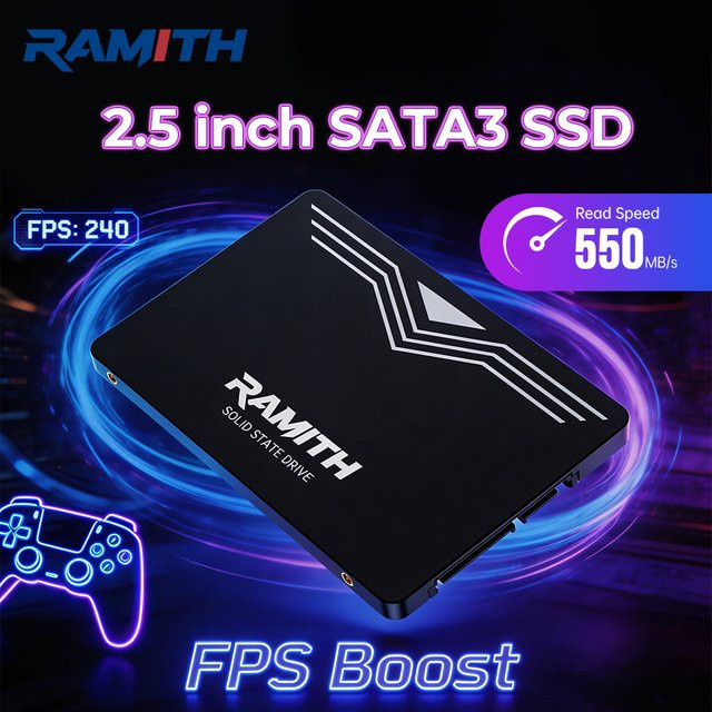 RAMITH 2.5 SATA 3 SSD Interne Festplatte für PC und Laptop in Schwarz - Bild 1