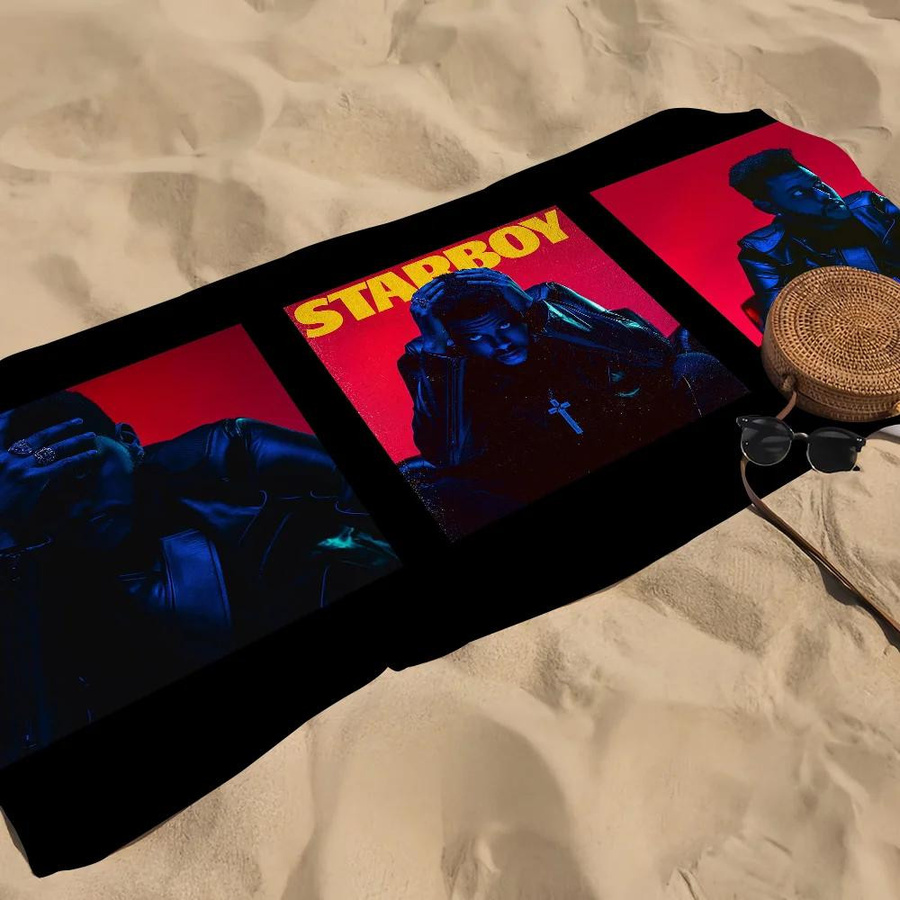 The Weeknd Sänger Handtuch für Pool und Strand, schnelltrocknend und tragbar, Multicolor, B/H: 50 x 100 cm - Bild 1