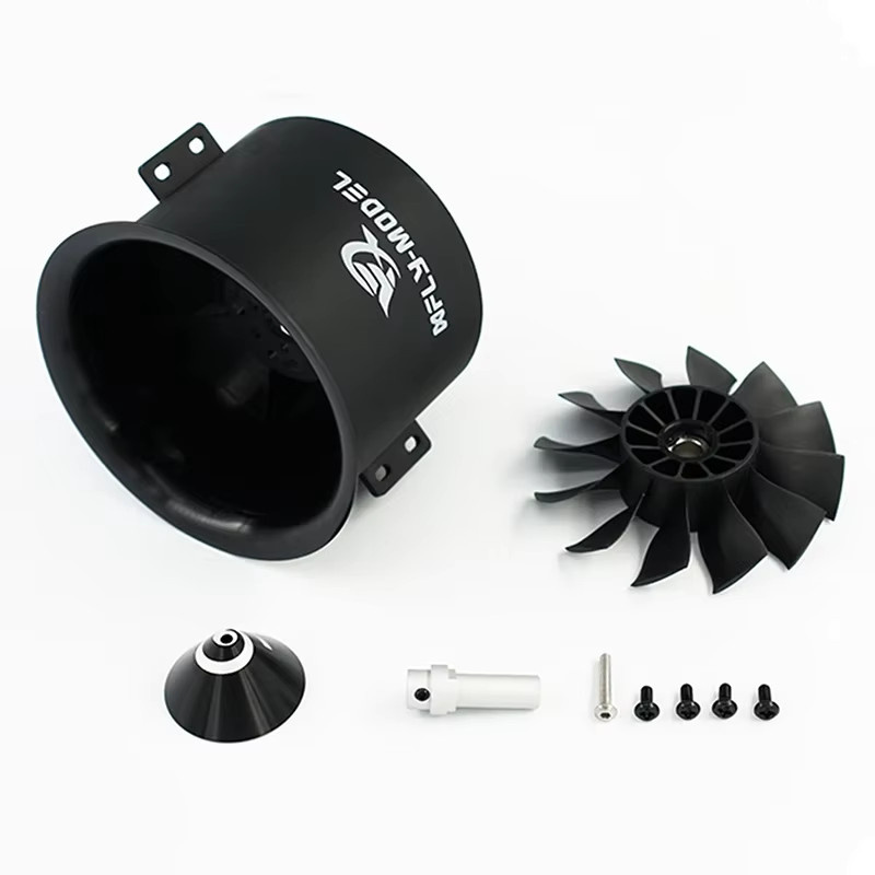 Xfly Model Edf 50 mm 12-Blatt-Culvert-Netzteil 2627-Kv4600 4 s externer rotierender bürstenloser Motor, Zubehör, Schwarz - Bild 2