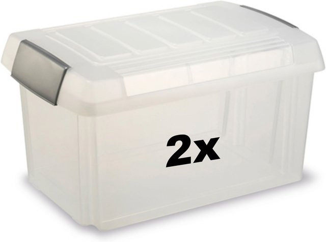 BRB Ordnerboxen transparent, 2 Stück, 60 Liter - Bild 1