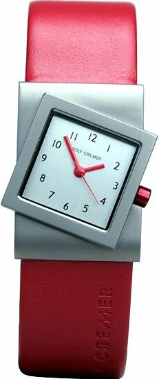 Rolf Cremer Damenuhr, Quarz, Titan, eckig, Leder, Silber, 3 ATM - Bild 1