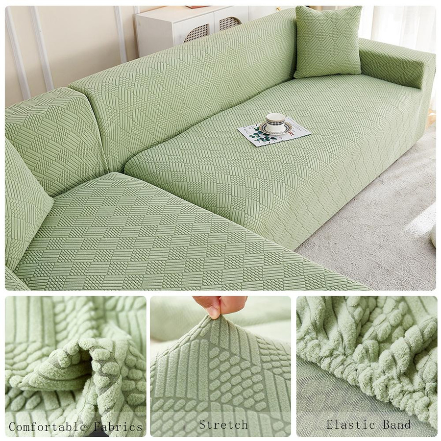 Airldianer Jacquard Ecksofa-Schonbezug für 2-Sitzer, dehnbar und staubdicht, dunkelgrau, Breite: 145-185 cm - Bild 2