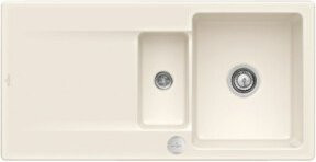 Villeroy & Boch Spüle Siluet 60 R Flat bündig aus Keramik in Beige mit Ablaufgarnitur und Excenterbetätigung, Breite: 60 cm - Bild 1