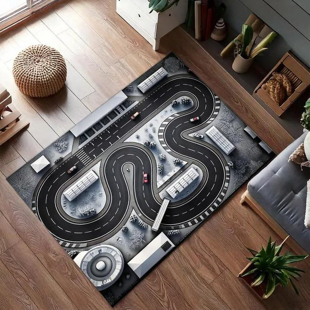 Lodestar Stadtplan Spielteppich für Kinder mit bunten Stadtstraßen, Mehrfarbig, B/B: 80 x 120 cm - Bild 1