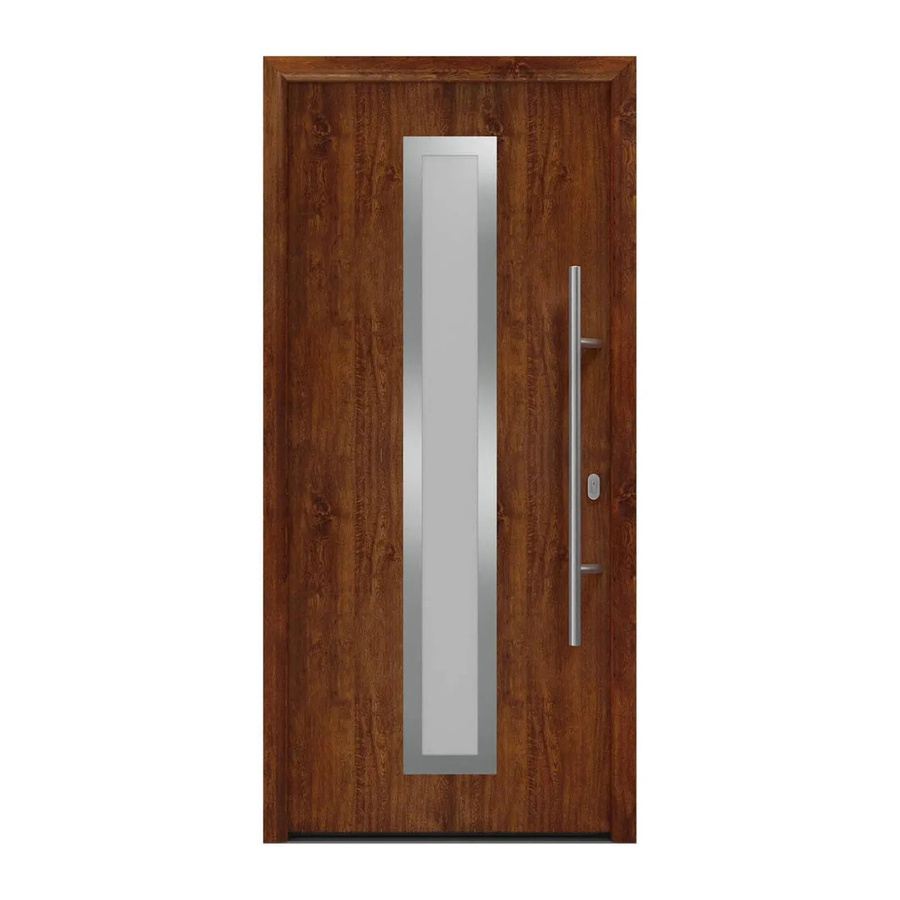 EcoStar Haustür Isopro IP 700S in Dark Oak mit Glaseinsatz, Farbe: Braun, B/H: 110 x 210 cm, DIN Rechts - Bild 2