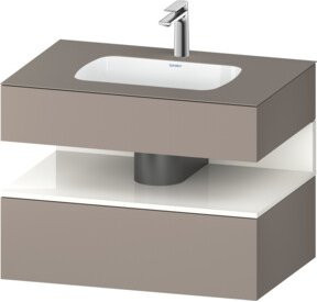 Duravit Qatego Einbauwaschtisch-Möbel-Set in Weiß/Grau, B/T/H: 80 x 55 x 60 cm - Bild 1